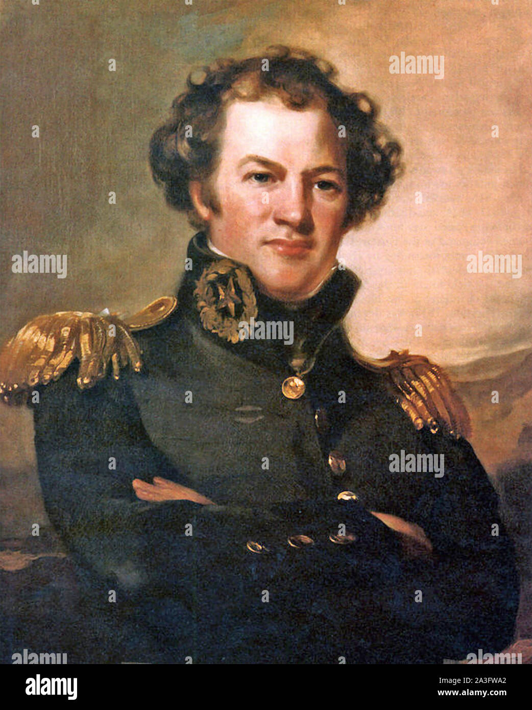 ALEXANDER MACOMB (1782-1841) Commanding General of the United Sates Army 1828-1841. An 18239 portrait by Thomas Sully Stock Photo