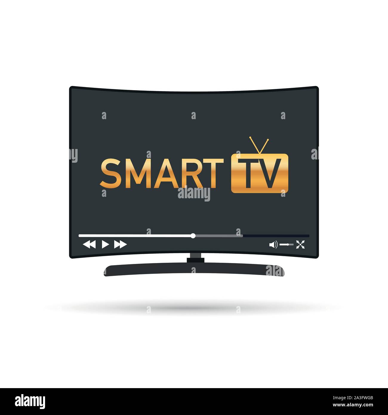 Smart TV concept flat design on white background. Vector stock ...