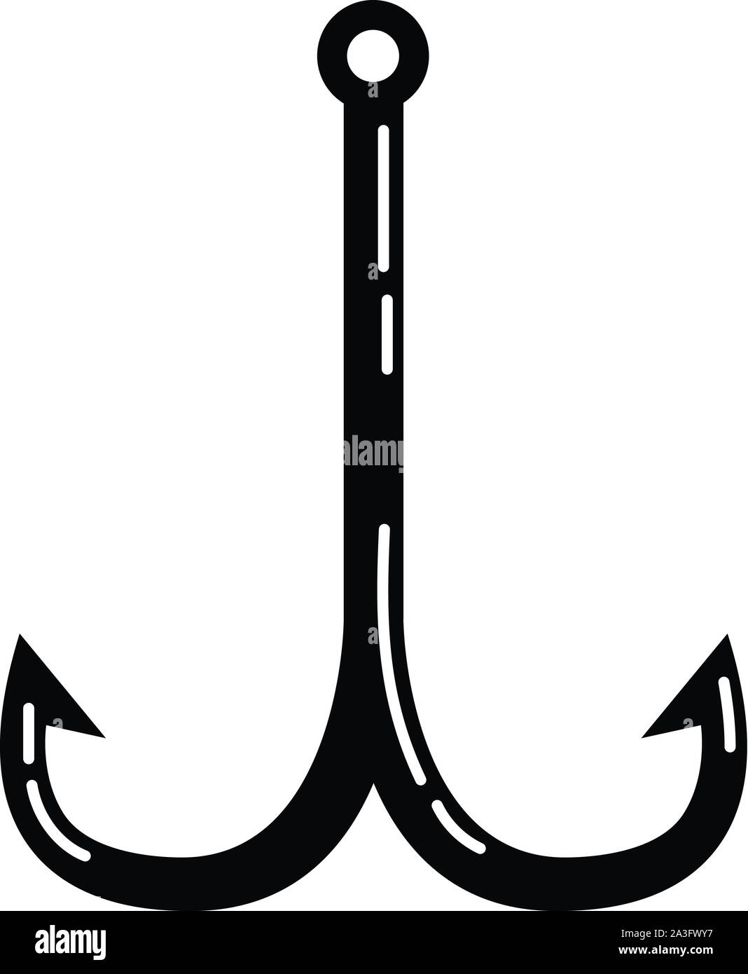 Double fishing hook icon, simple style Stock Vector Image & Art - Alamy