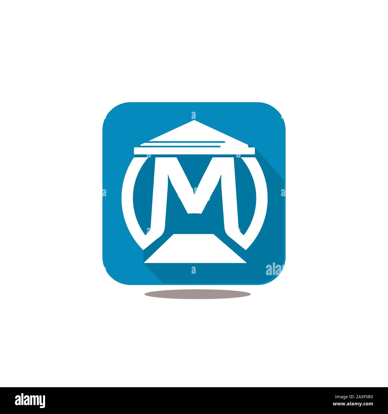 Home with M letter logo template Stock Vector