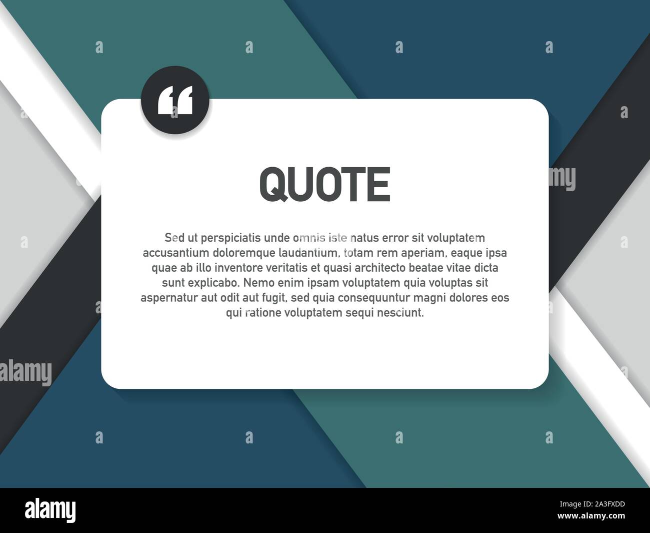 Quote background vector. Creative Modern Material Design Quote template.  Vector stock illustration Stock Vector Image & Art - Alamy
