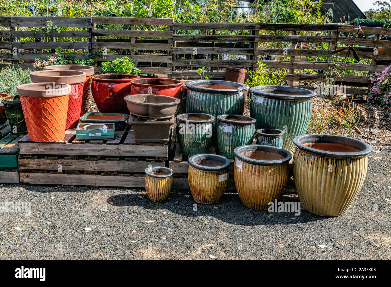 Assorted plant pots in a garden nursery Stock Photo Alamy