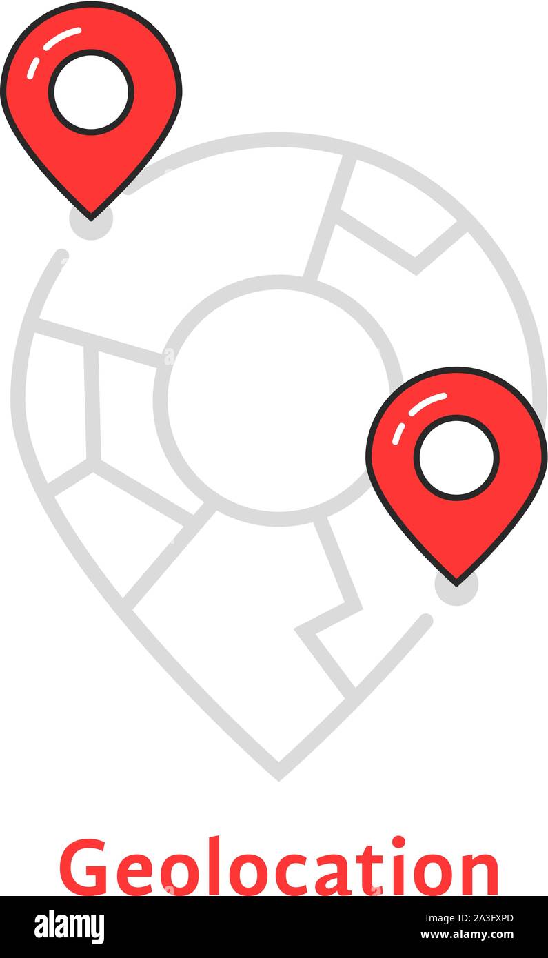 abstract geolocation logo with map pin Stock Vector