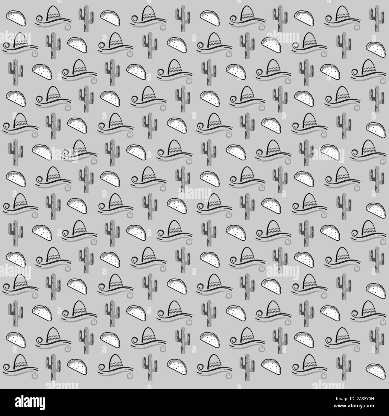 Vector Seamless Pattern Of Mexican Cuisine Stock Vector Image Art Alamy