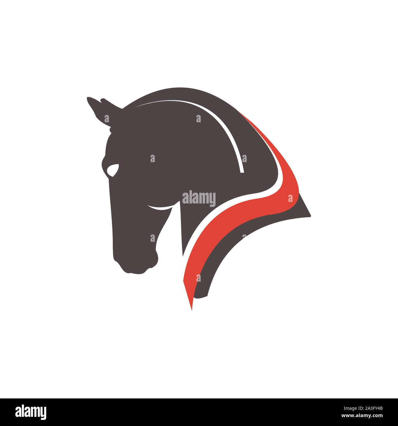 Horse head on a white background Stock Vector