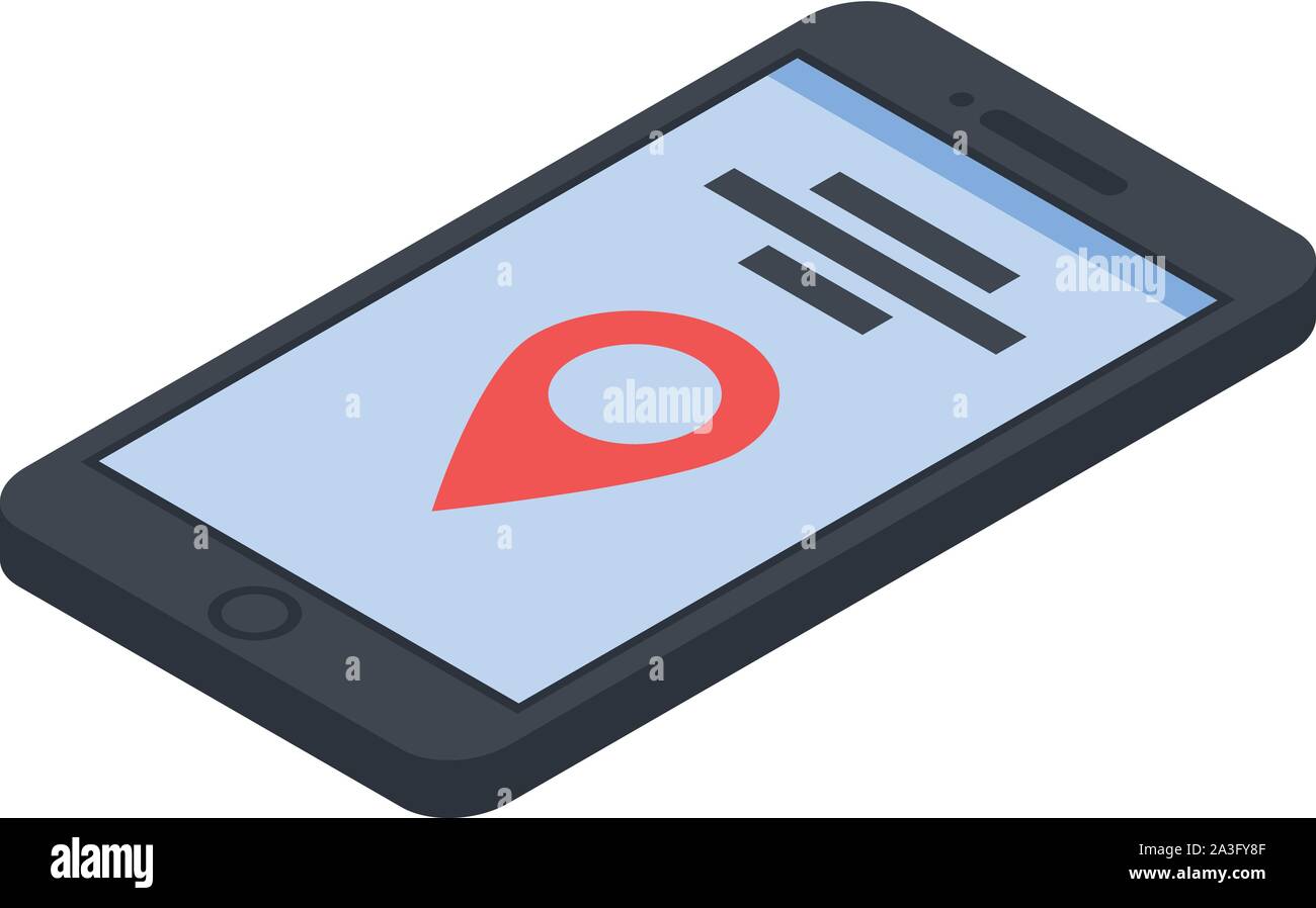 Gps map smartphone icon, isometric style Stock Vector Image & Art - Alamy