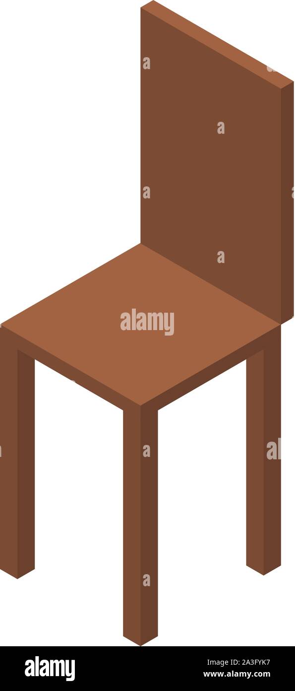 Wood chair icon, isometric style Stock Vector
