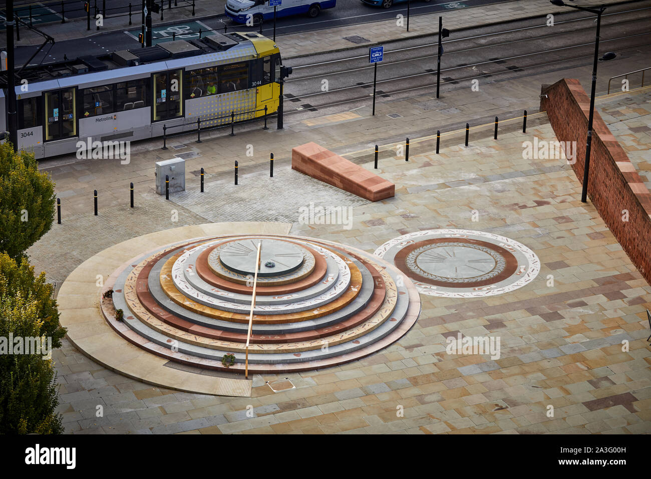Manchester Central Convention Complex with memorial to the Peterloo Massacre, designed by Jeremy Deller Stock Photo