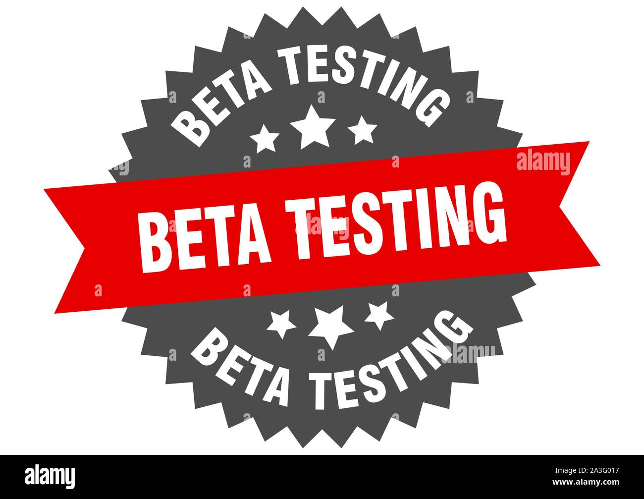 beta testing sign. beta testing red-black circular band label Stock Vector