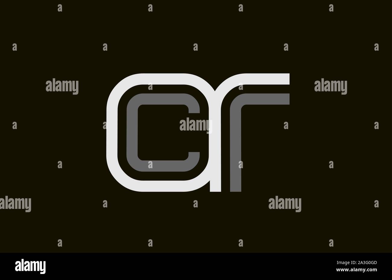 black and white line CR C R letter logo alphabet combination for icon design. For a logotype on a company or business. Stock Vector