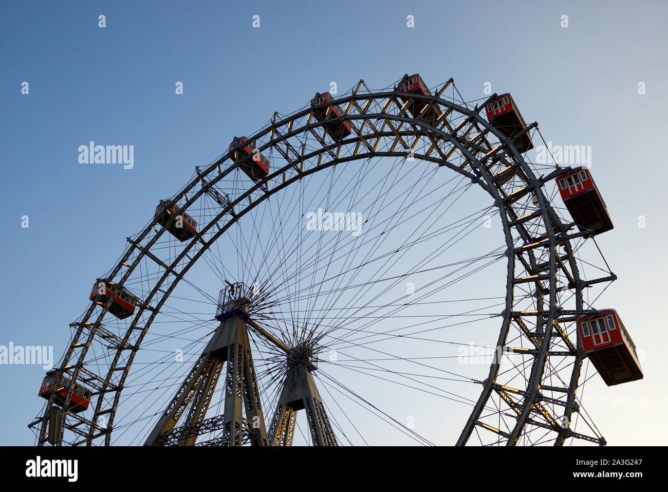 Ferris wheel of Vienna Prater Park named as Wurstelprater Stock Photo