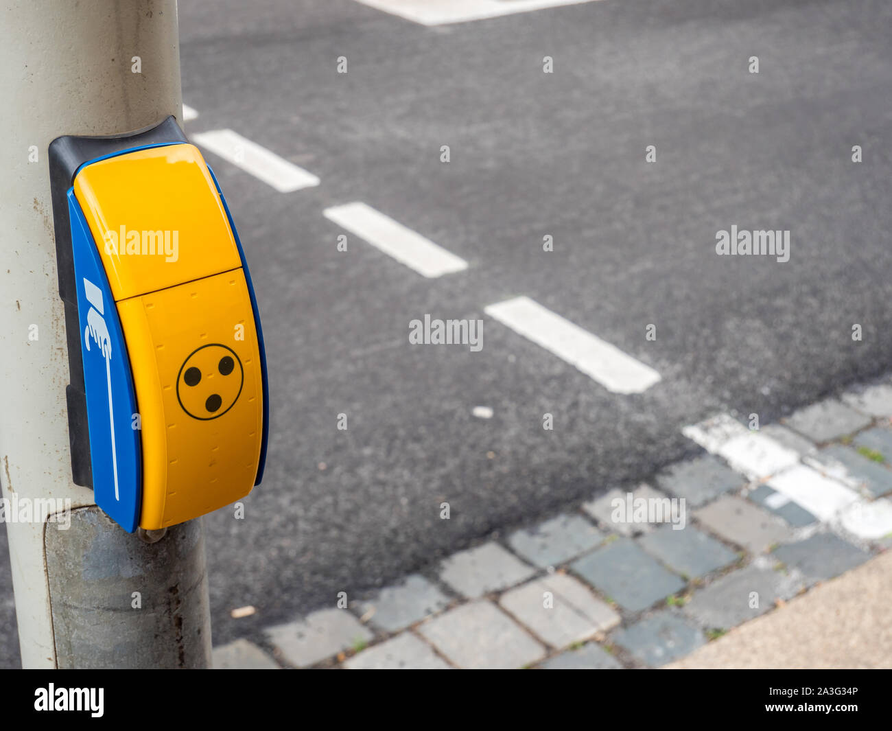Pedestrian traffic light with blind function Stock Photo