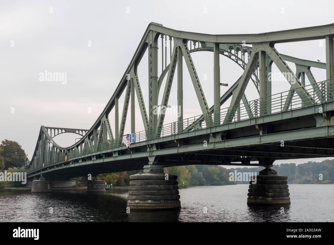 Glienicke Bridge over the Havel River, also known as the "Bridge of