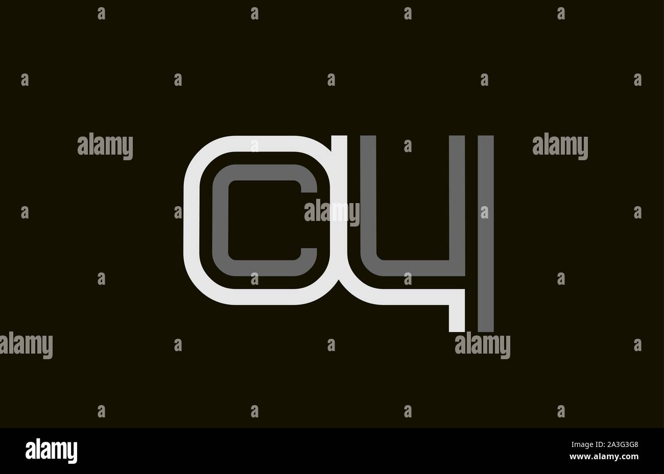 black and white line CY C Y letter logo alphabet combination for icon ...