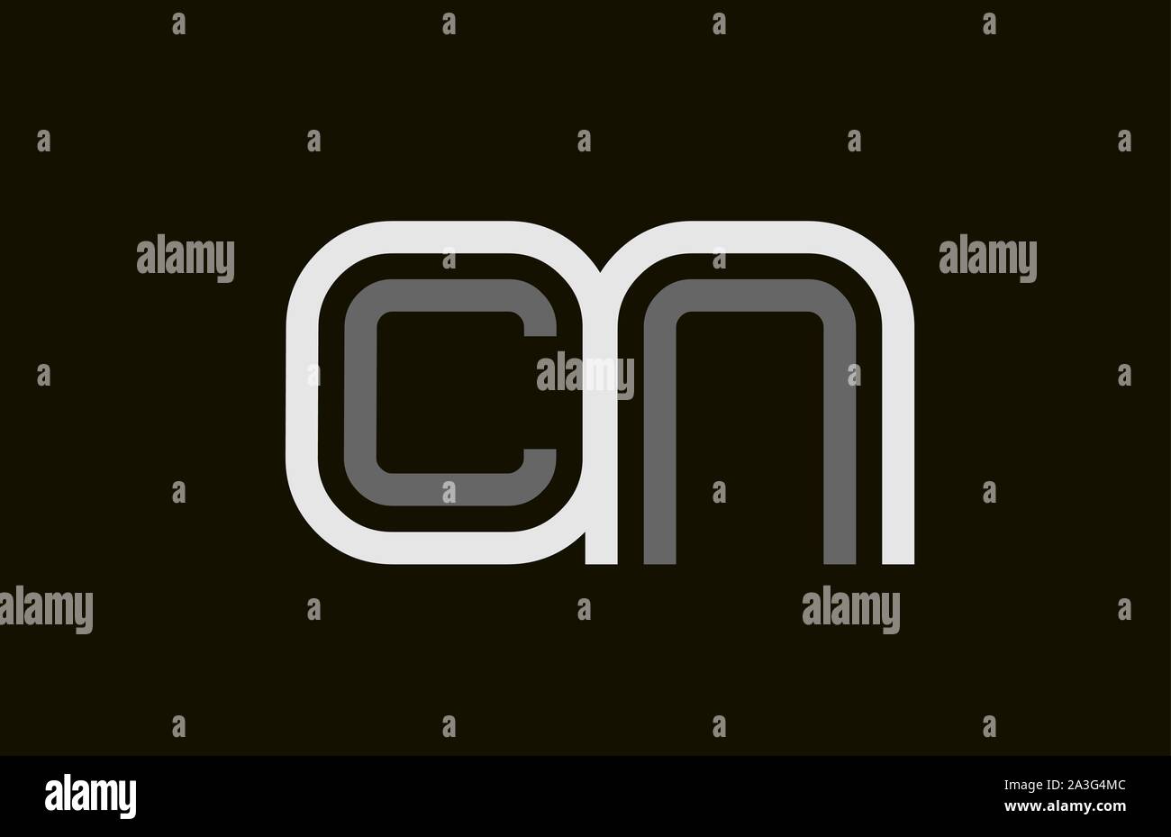 black and white line CN C N letter logo alphabet combination for icon ...