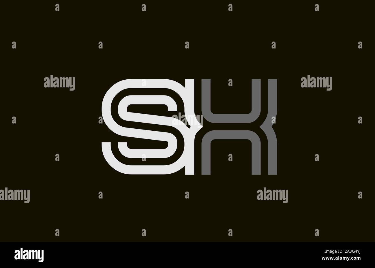 black and white line SX S X letter logo alphabet combination for icon ...