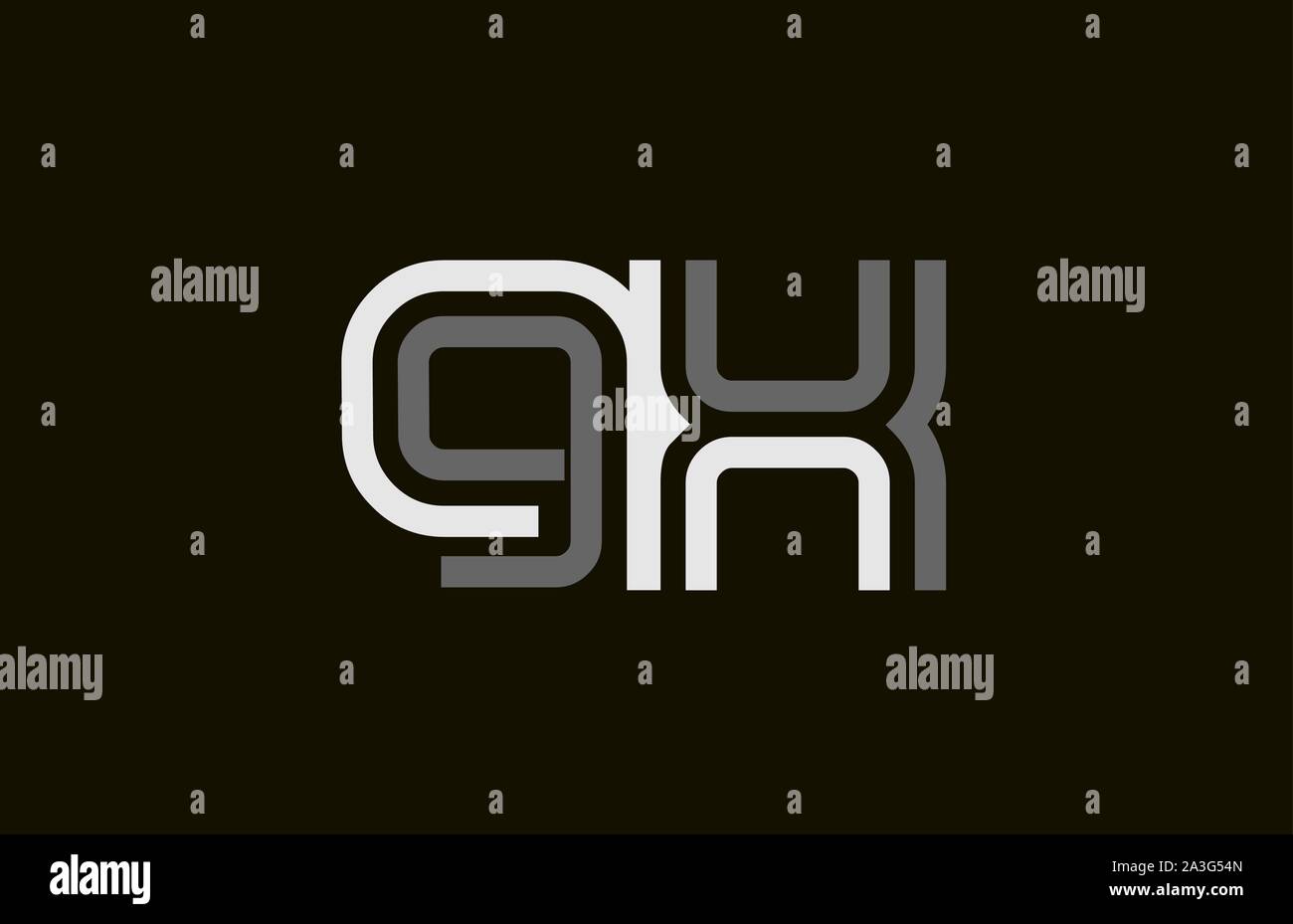 black and white line GX G X letter logo alphabet combination for icon ...