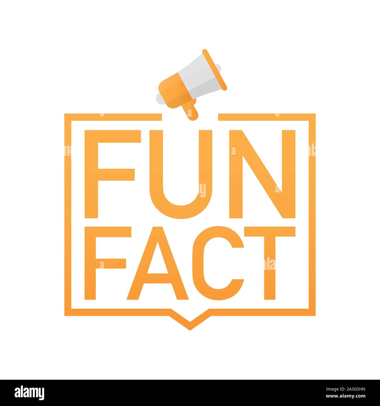 Hand holding megaphone - Fun fact. Vector stock illustration. Stock Vector