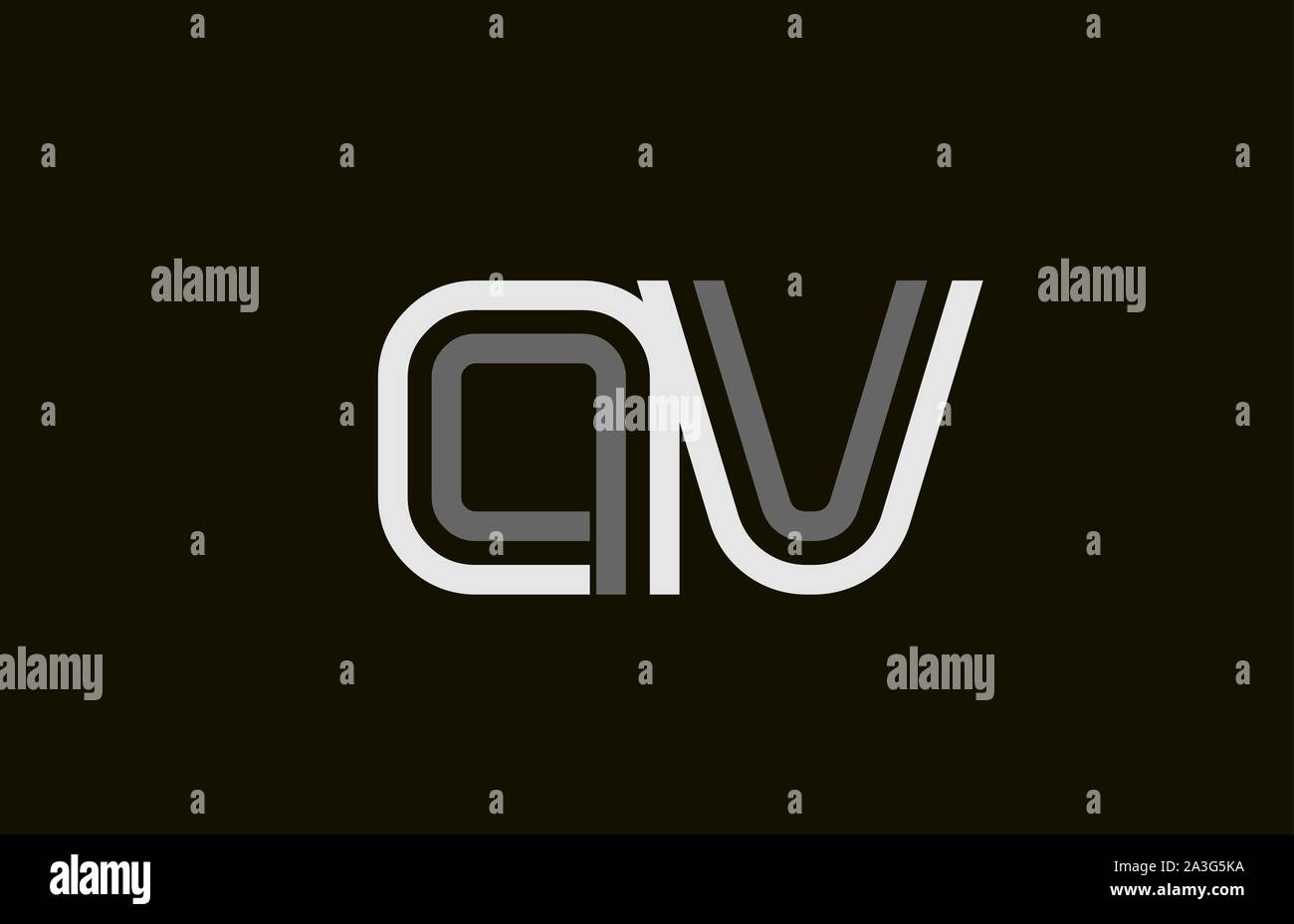 black and white line AV A V letter logo alphabet combination for icon ...