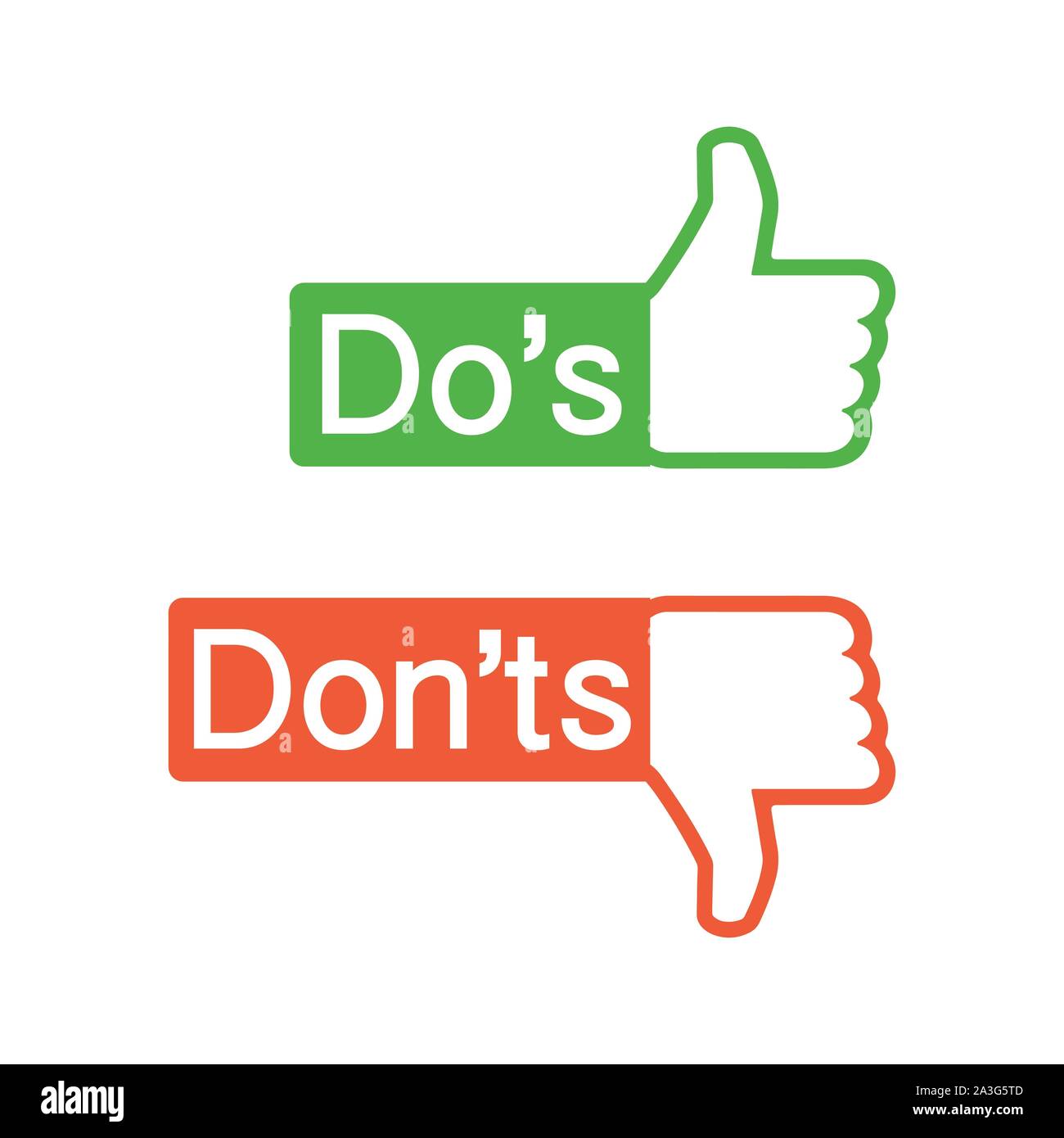 Do S And Don Ts Like Thumbs Up Or Down Flat Simple Thumb Up Symbol Minimal Round Logotype Element Set Graphic Design Isolated On White Vector Stock Stock Vector Image Art Alamy