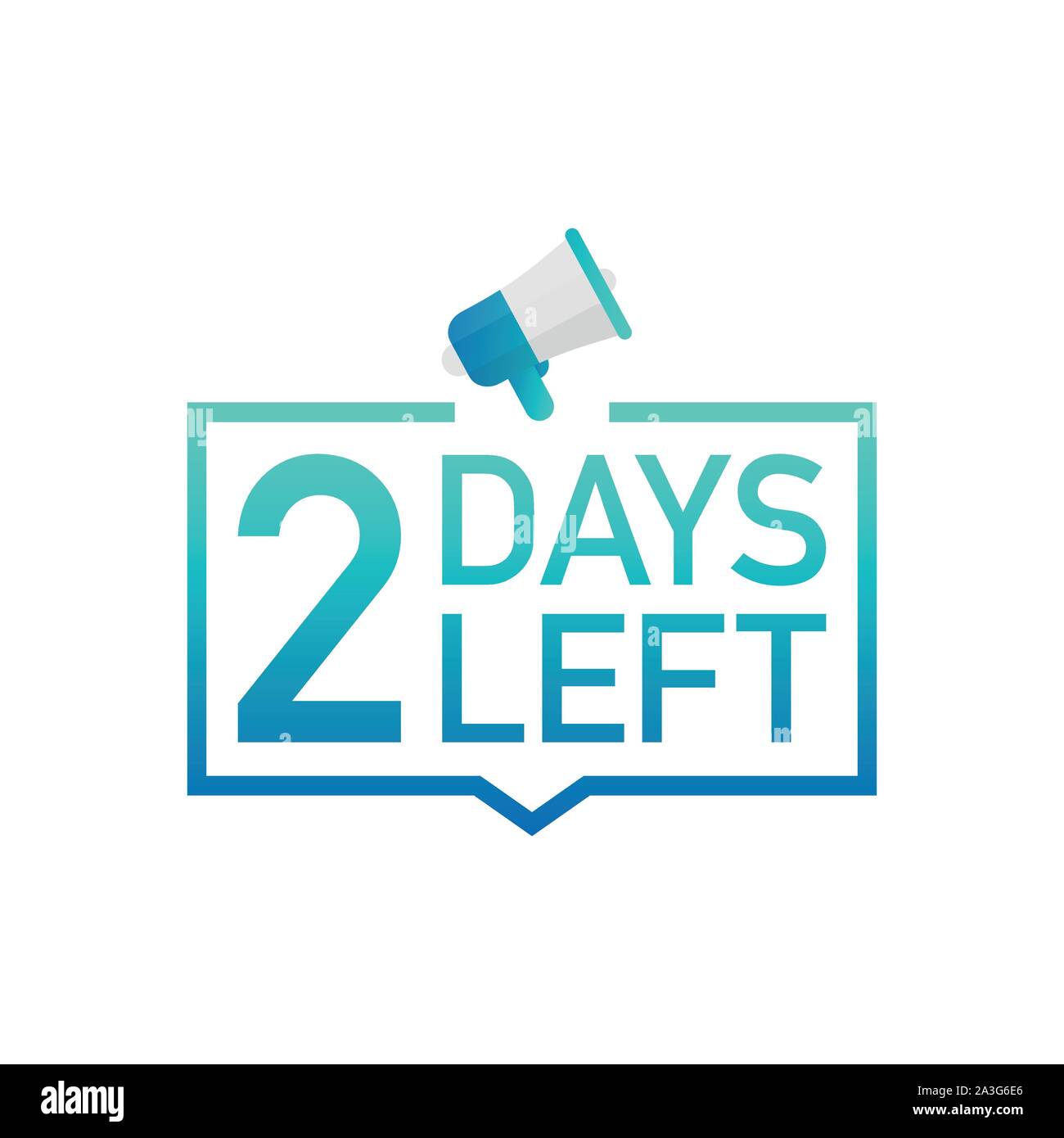 2 Days Left label on white background. Flat icon. Vector stock ...
