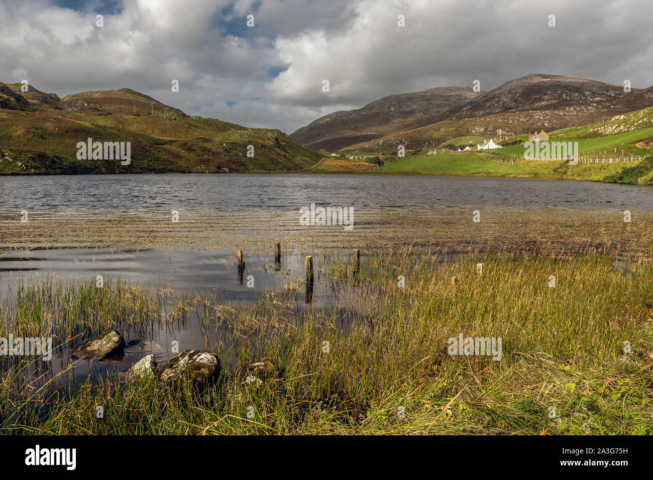 Small loch at Rodel on The Isle of Harris Scotland Stock Photo