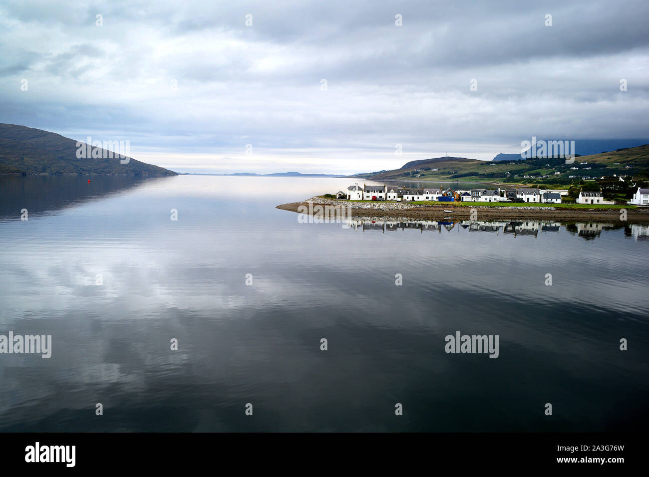 The small harbour town of Ullapool which lies on the northern shore of Loch Broom, Ross-Shire, Scotland. Stock Photo