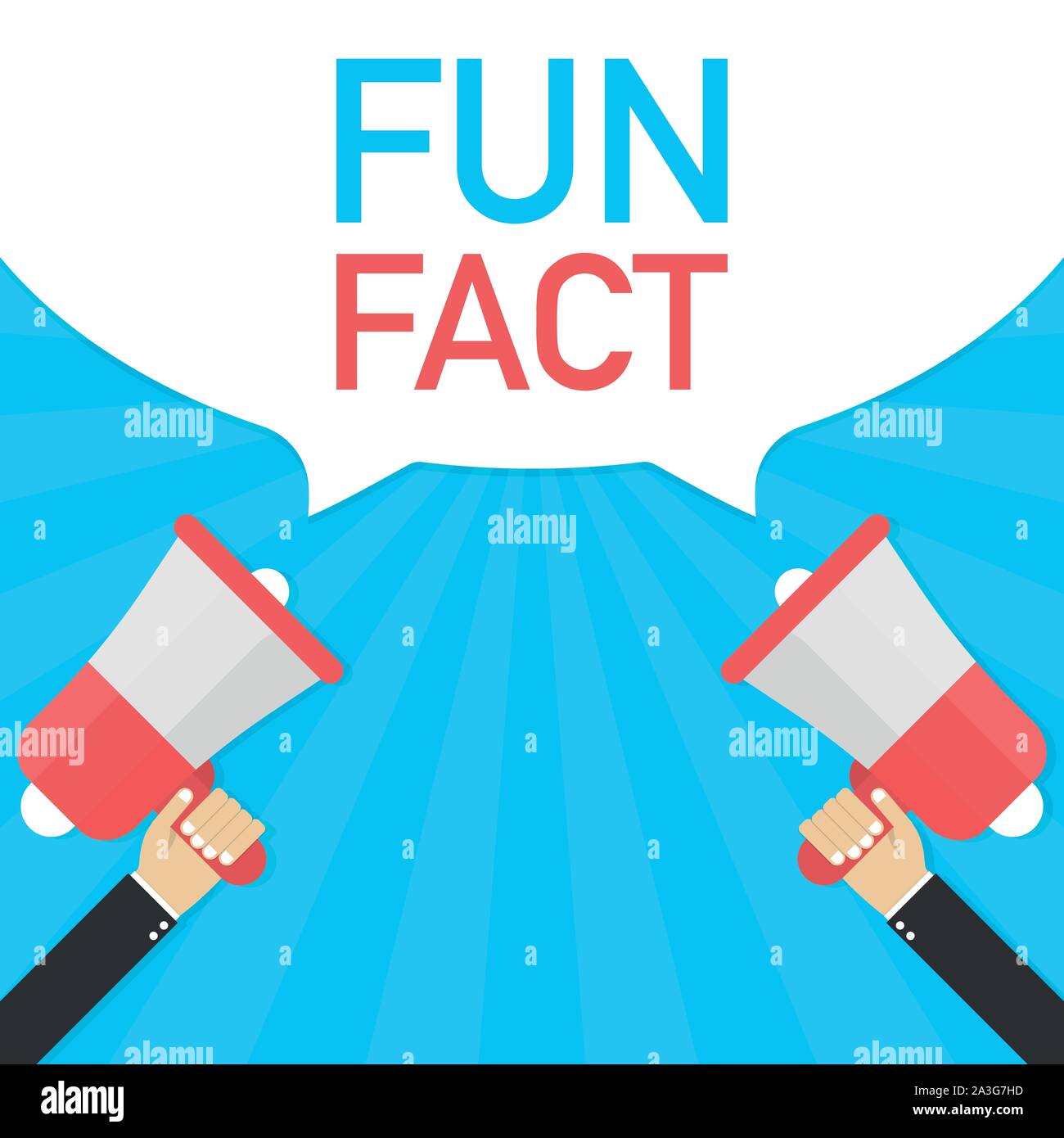 Hand Holding Megaphone with Fun fact. Vector stock illustration. Stock Vector