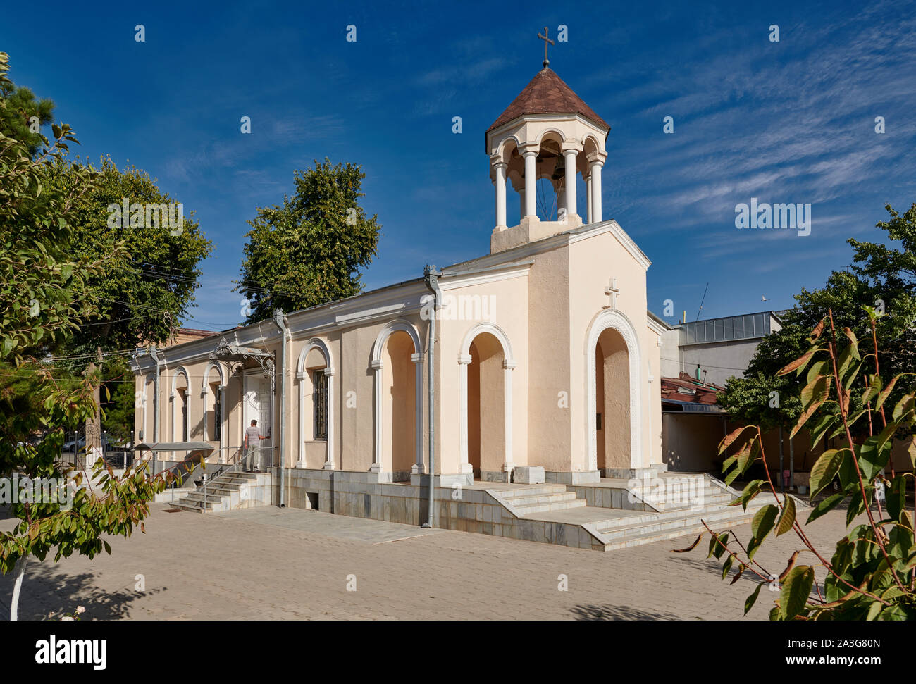 small Armenian church, Arman Apostle Church, russian quarter of Samarkand, Uzbekistan, Central Asia Stock Photo