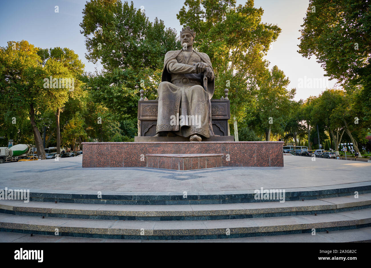 Amir Temur monument, Samarkand, Uzbekistan, Central Asia Stock Photo