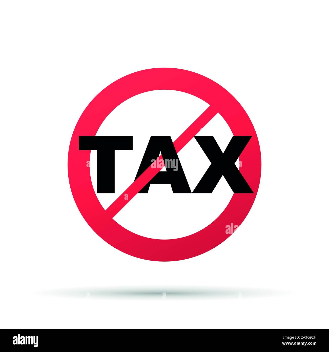 illustration of no tax sign isolated on white background. Vector stock