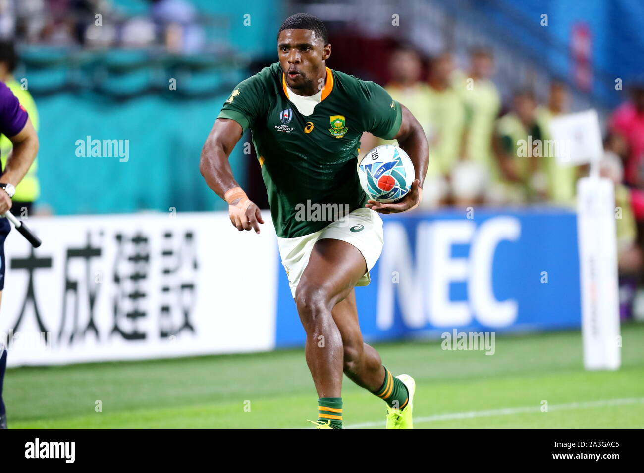 Kobe Rugless Rugby Kobe, Hyogo, Japan. 8th Oct, 2019. Warrick Gelant (RSA) Rugby : 2019 ...