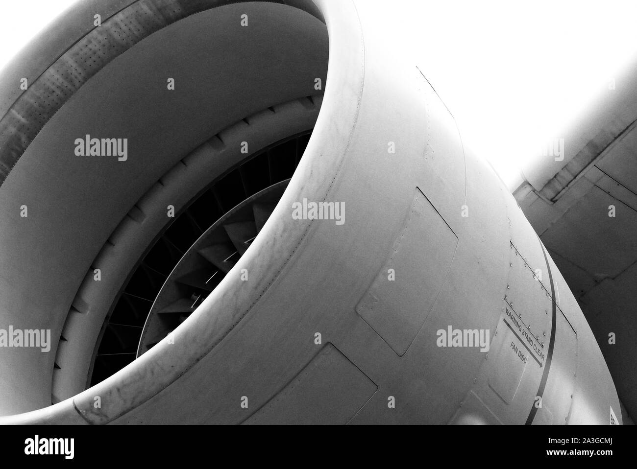 Jet engines on aircraft wing. Air Mobility Command Museum, Dover AFB, Dover, Delaware, USA Stock Photo