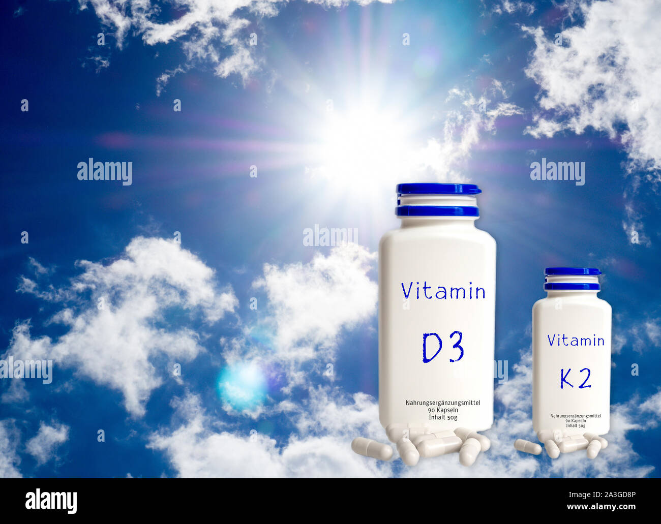 Vitamin D3 and K2 Stock Photo - Alamy