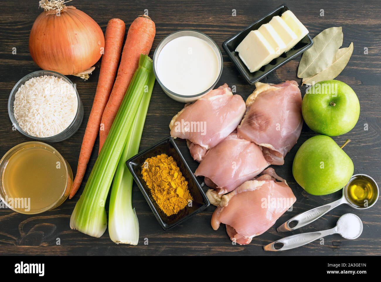 Chicken Mulligatawny Soup Ingredients Chicken thighs, vegetables