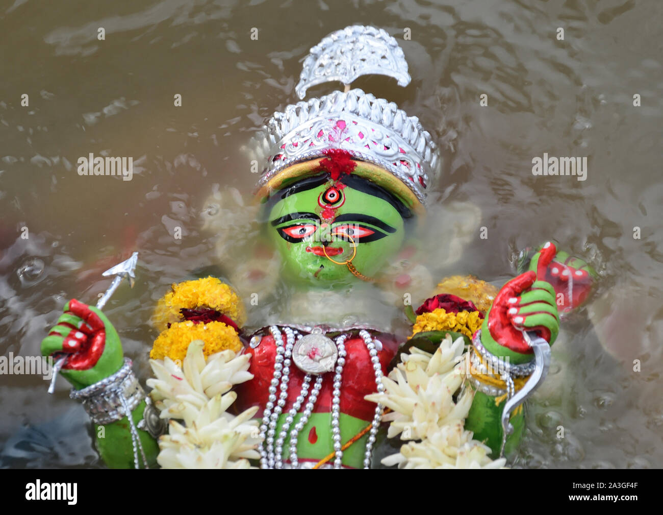 Immersion Of Goddess Durga Idol in India Stock Photo