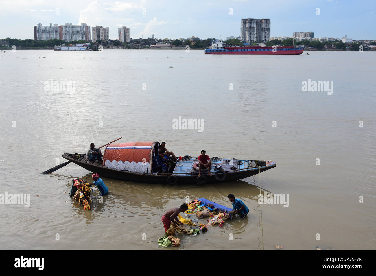 Immersion Of Goddess Durga Idol in India Stock Photo