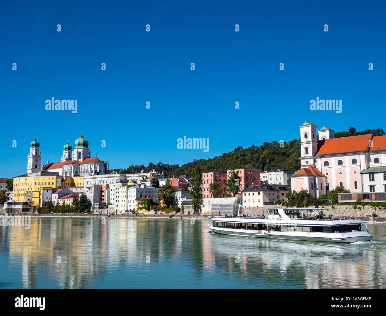 Skyline of Passau from the Inn Stock Photo - Alamy