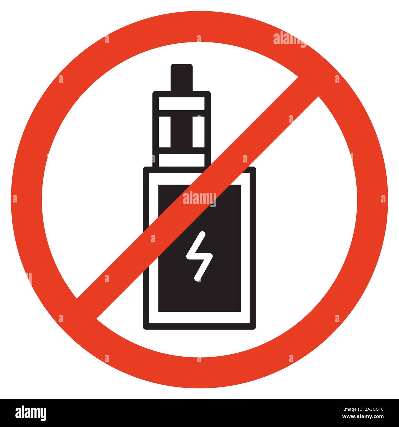 No vaping sign. Isolated vector illustration on white background. Stock Vector