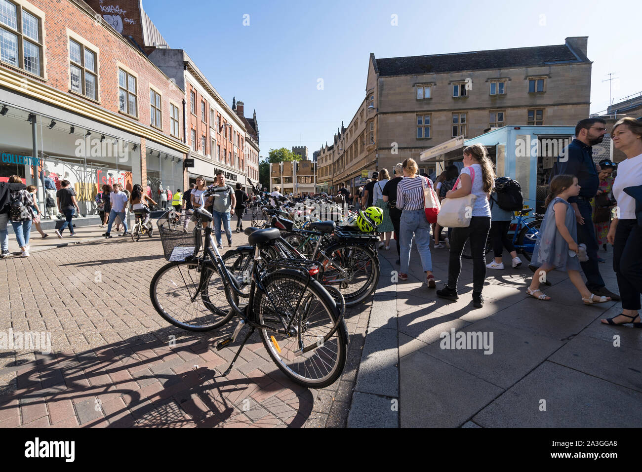 Busy day on Sidney Street Cambridge 2019 Stock Photo