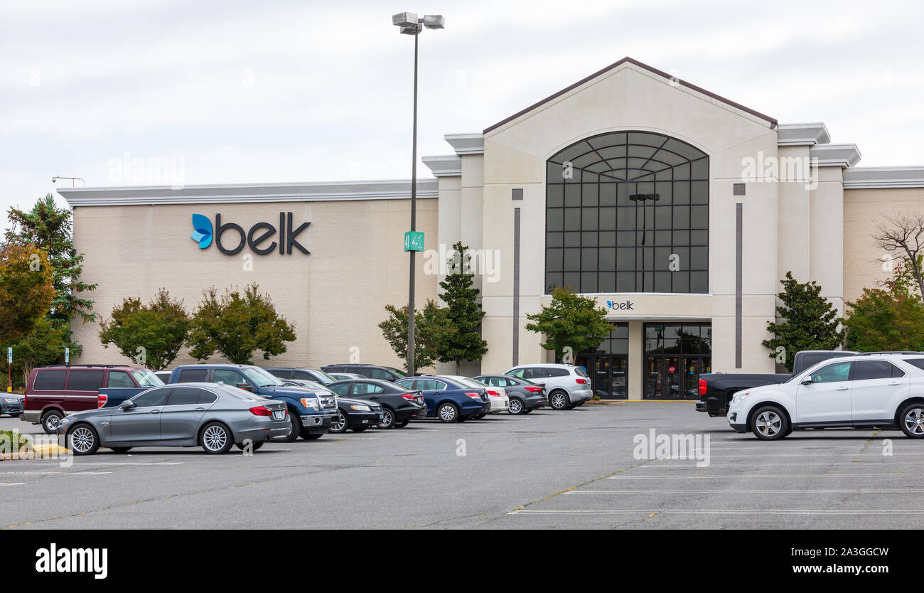 GASTONIA, NC, USA-6 OCT 2019: Belk Department store in Eastridge Mall. Stock Photo