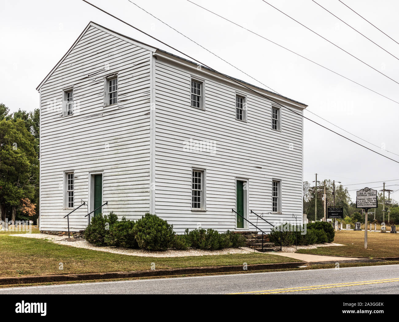 NEWTON, NC, USA5 OCT 2019 An 1820 wood frame Lutheran church building