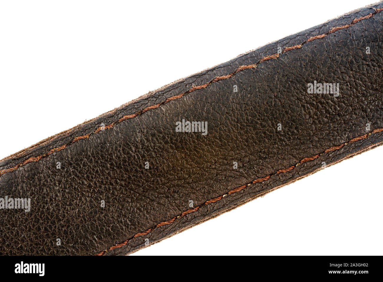 Close up of a brown leather belt isolated on white Stock Photo - Alamy