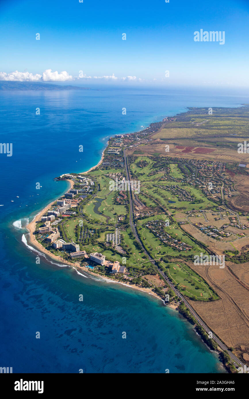 Hawaii maui aerial kaanapali resort hi-res stock photography and images ...