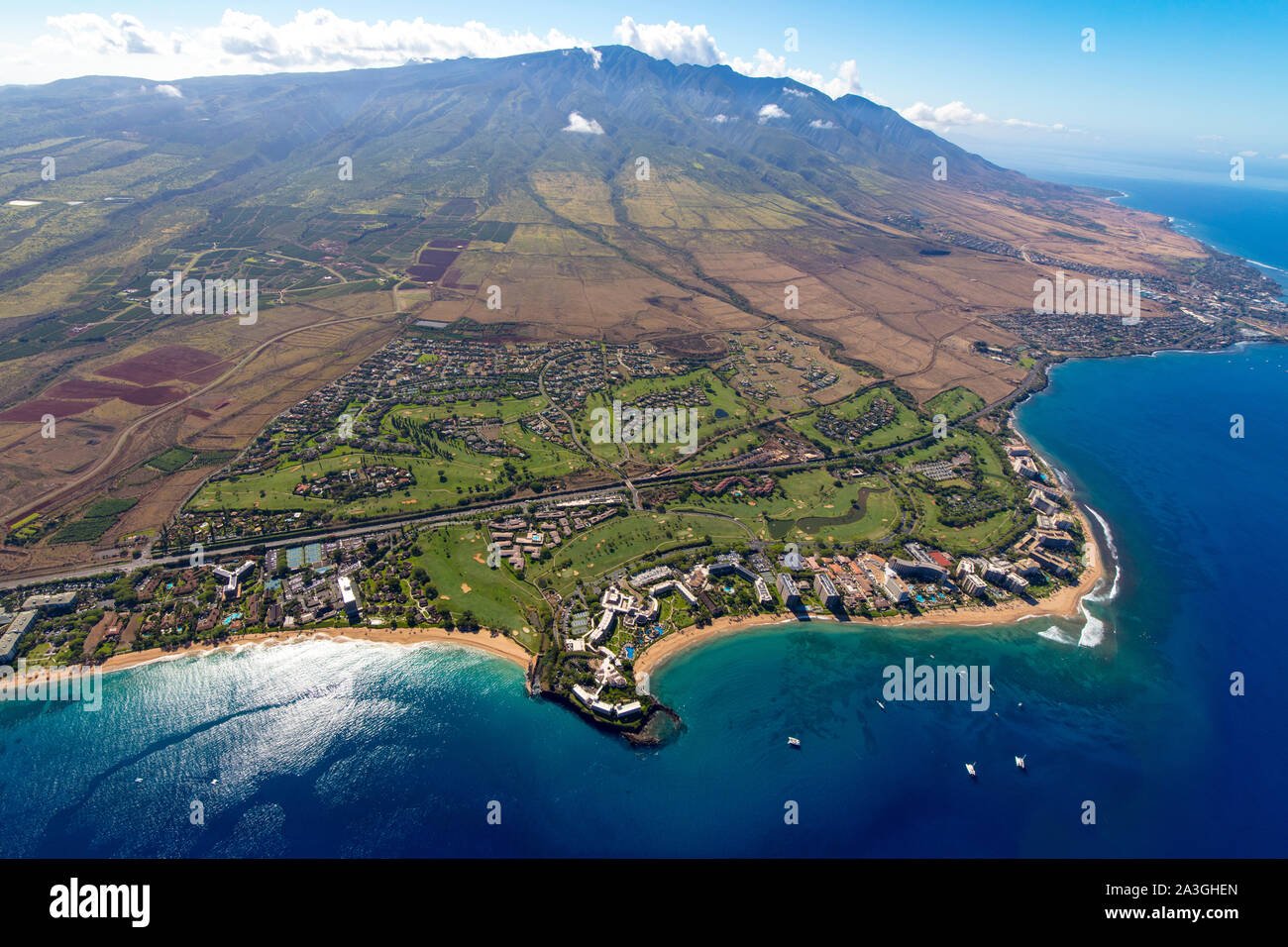 Hawaii maui aerial kaanapali resort hi-res stock photography and images ...