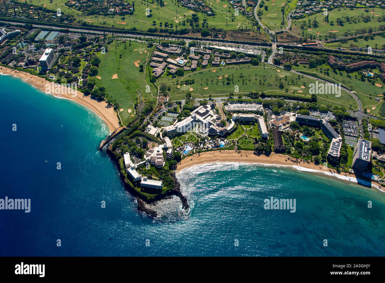 Hawaii maui aerial kaanapali resort hi-res stock photography and images ...