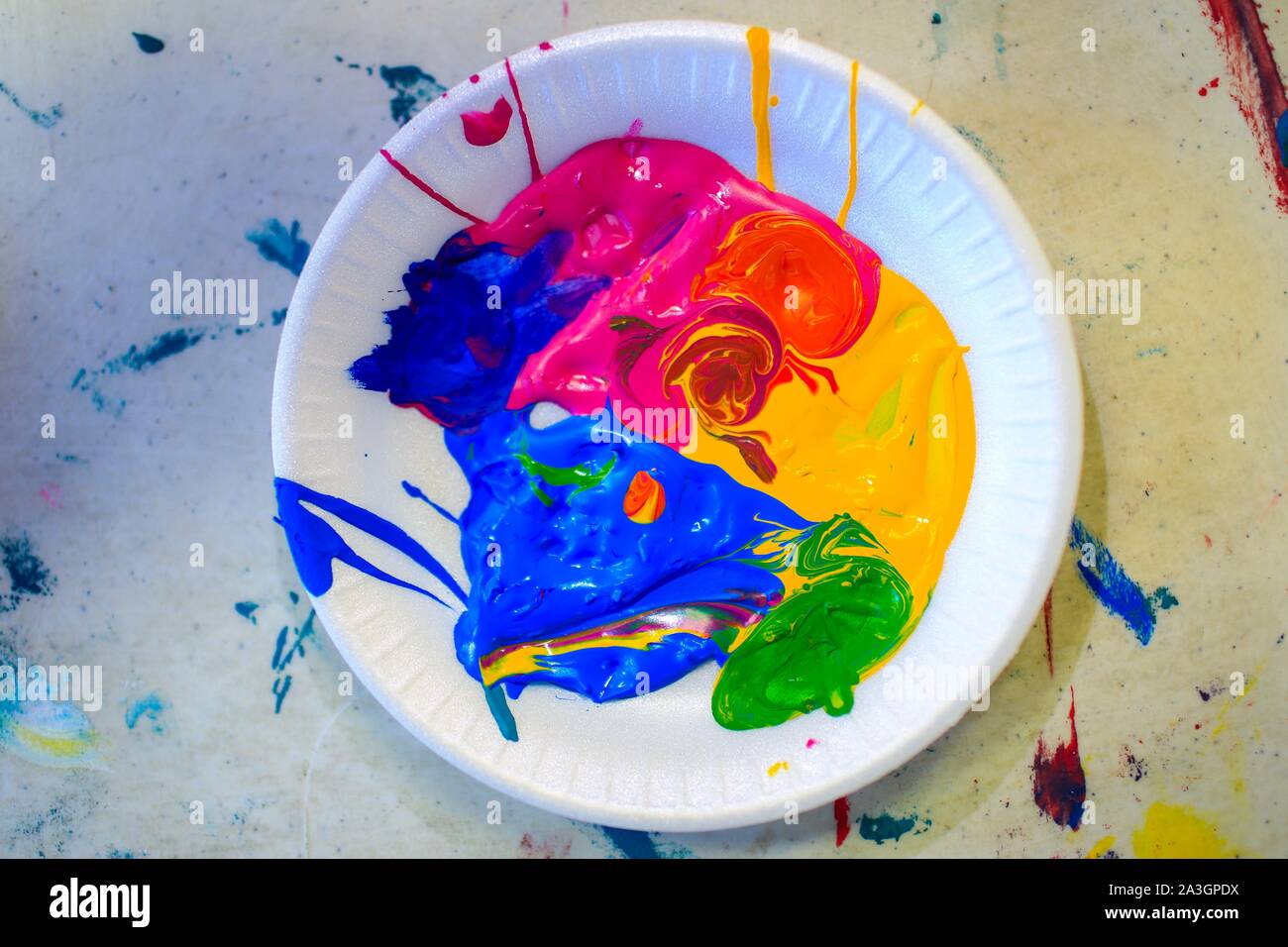 Taller de pintura, durante las festividades del día Jaguar en Alamos Sonora. 5oct2019.   (© Photo: LuisGutierrez / NortePhoto.com) Stock Photo