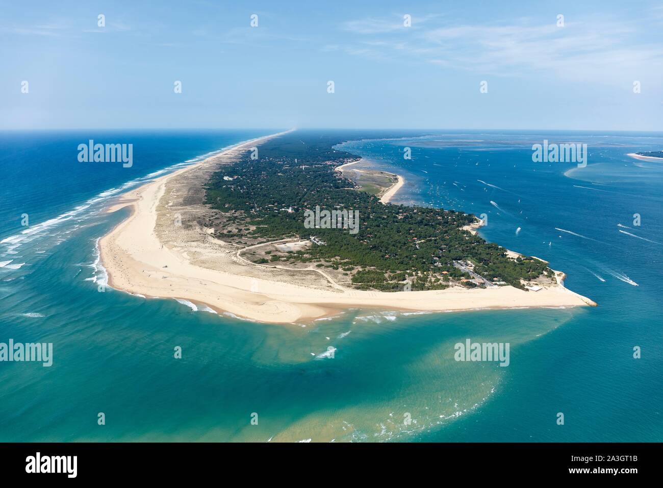 France, Gironde, Lege Cap Ferret, the Cap Ferret and Arcachon bay (aerial  view Stock Photo - Alamy
