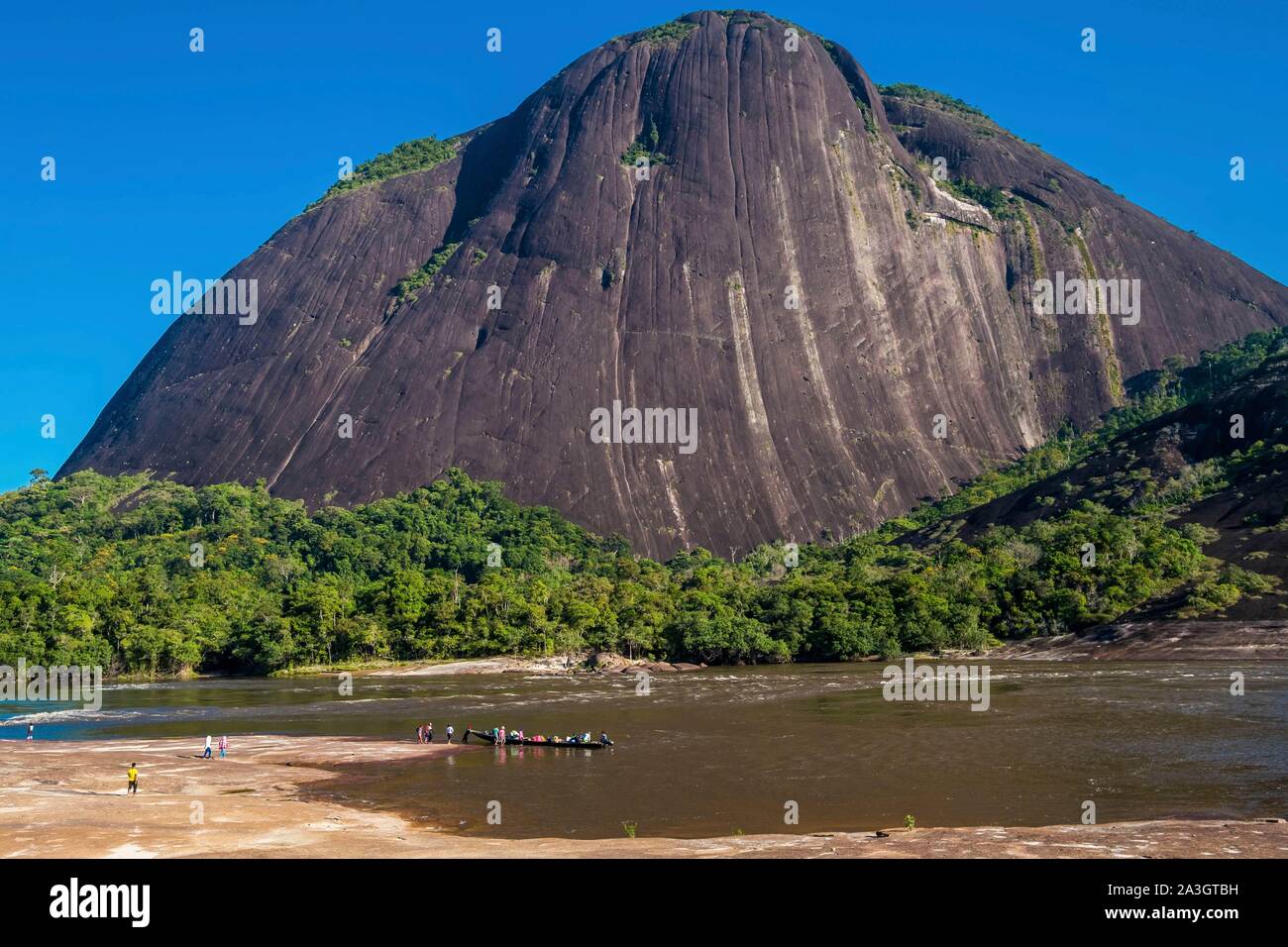 Colombia, Guainia, Inirida, Cerros de Mavicure, Pajarito cliff Stock Photo