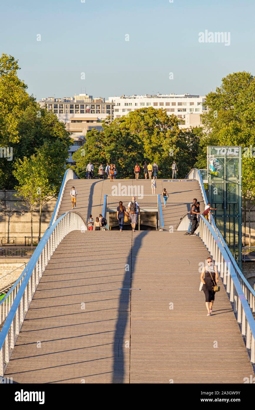 France, Paris, the Simone de Beauvoir bridge Stock Photo